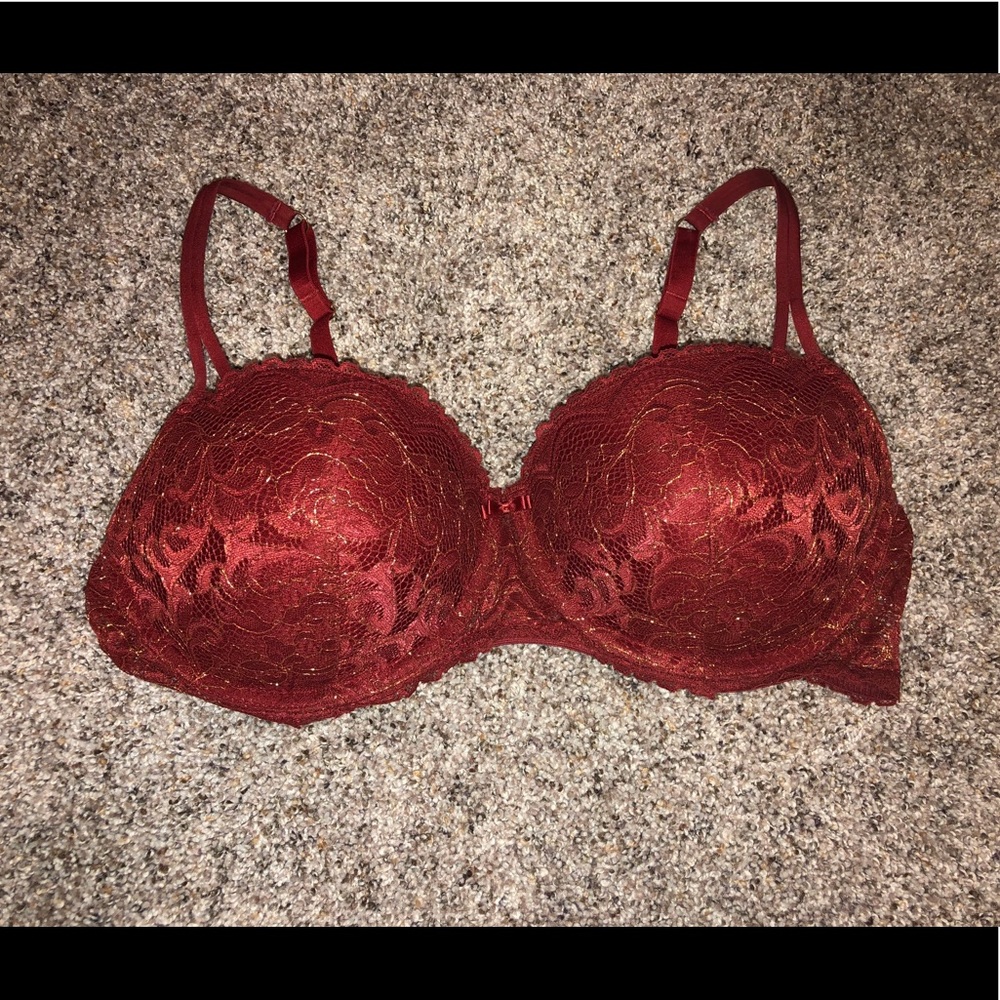 Gold lined lace padded bra